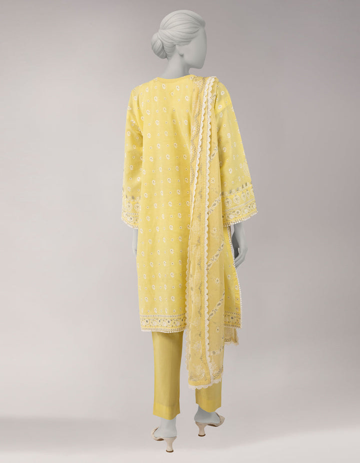 Lawn Yellow Unstitched Suit - J. Junaid Jamshed
