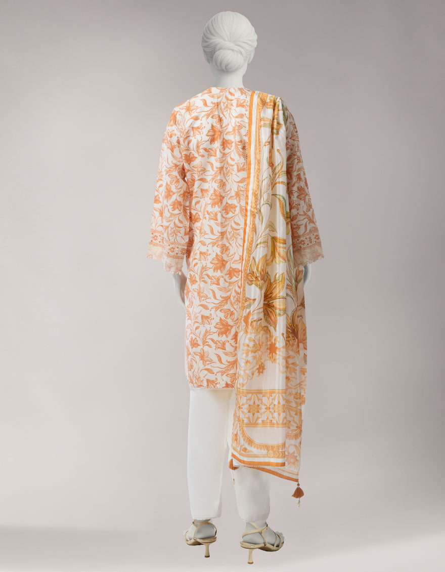 Lawn Multicolor Unstitched Suit - J. Junaid Jamshed