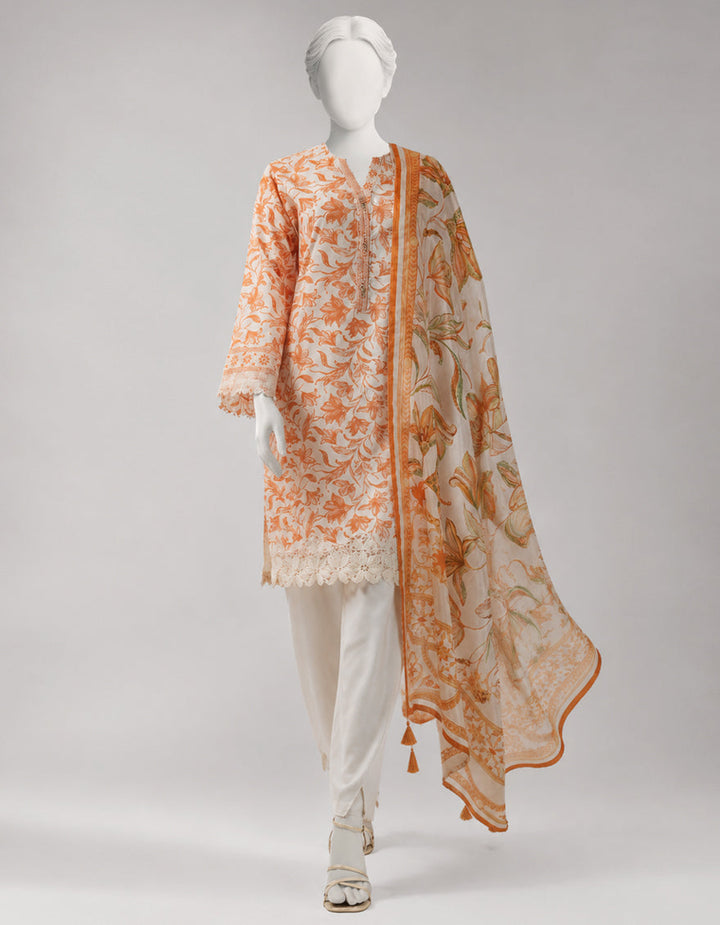 Lawn Multicolor Unstitched Suit - J. Junaid Jamshed