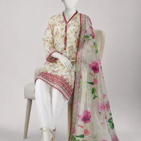 Lawn Multicolor Unstitched Suit - J. Junaid Jamshed