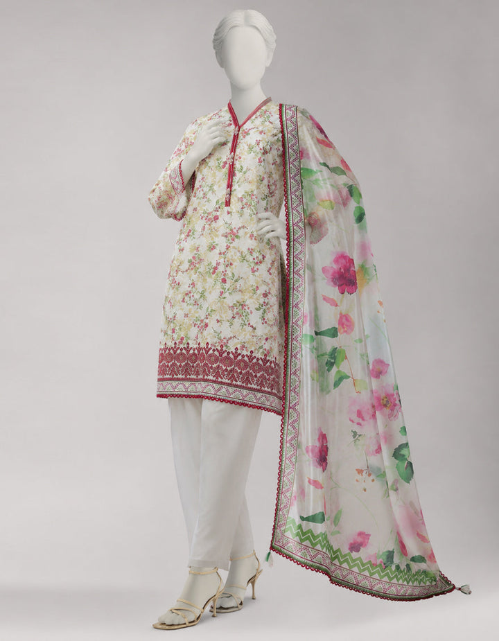 Lawn Multicolor Unstitched Suit - J. Junaid Jamshed