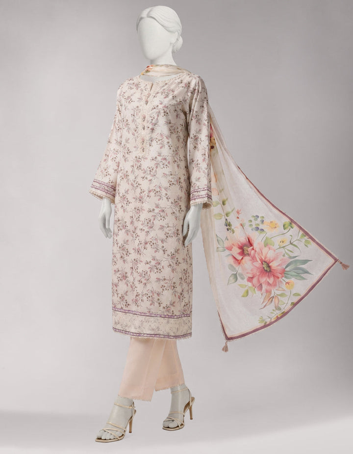 Lawn Multicolor Unstitched Suit - J. Junaid Jamshed