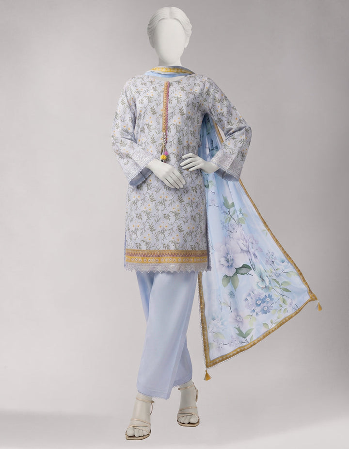 Lawn Multicolor Unstitched Suit - J. Junaid Jamshed