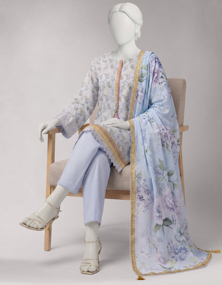 Lawn Multicolor Unstitched Suit - J. Junaid Jamshed