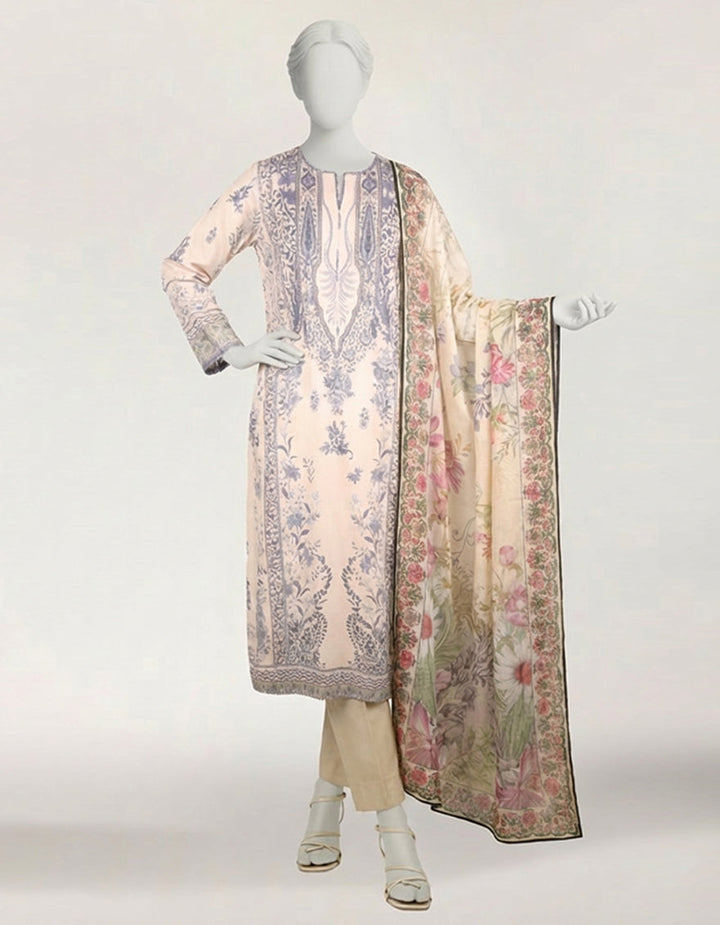 Lawn Pink Stitched Suit - J. Junaid Jamshed