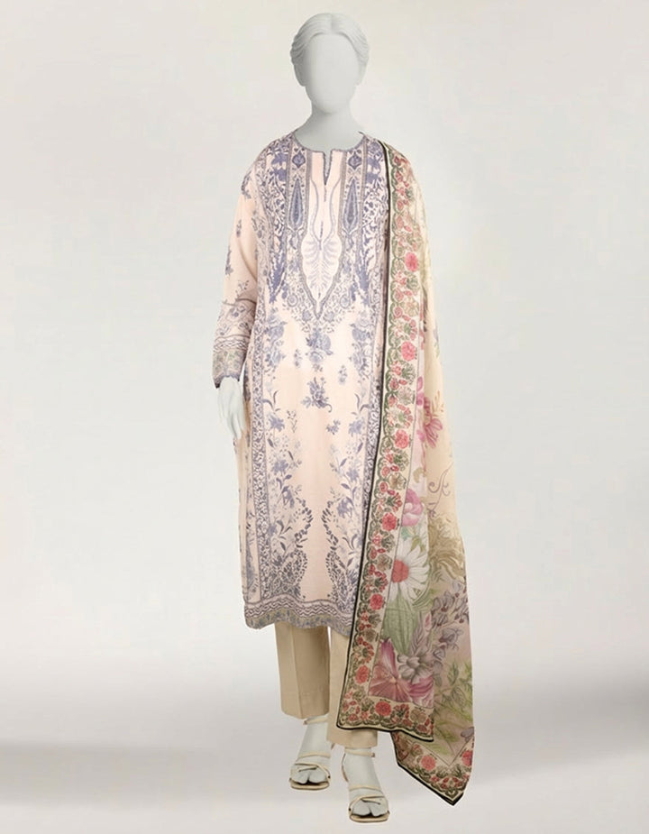 Lawn Pink Stitched Suit - J. Junaid Jamshed