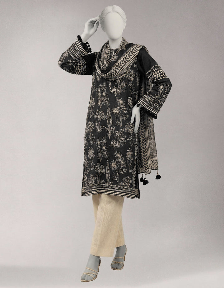 Lawn Multicolor Unstitched Suit - J. Junaid Jamshed