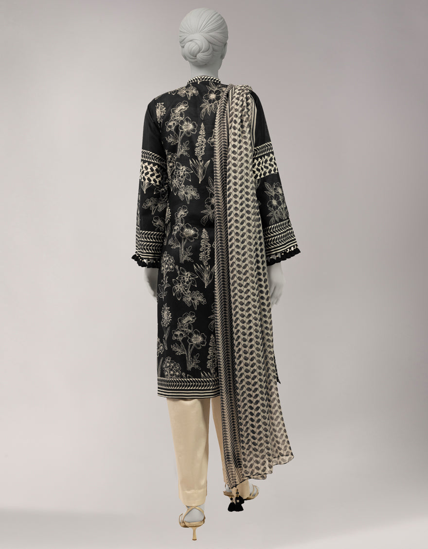 Lawn Multicolor Unstitched Suit - J. Junaid Jamshed