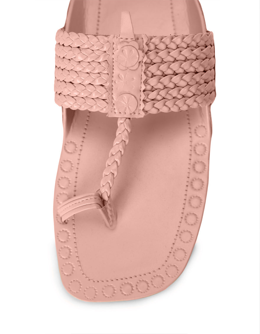 Rexine Pink Chappal - J. Junaid Jamshed