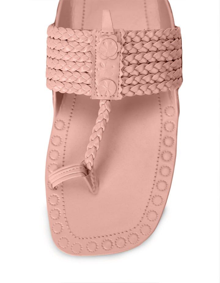 Rexine Pink Chappal - J. Junaid Jamshed