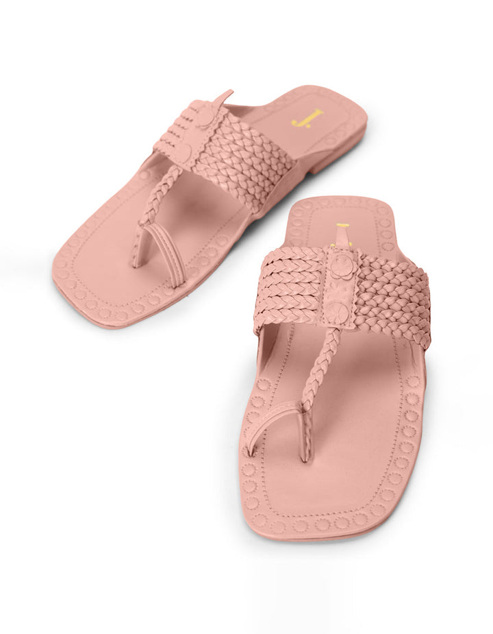 Rexine Pink Chappal - J. Junaid Jamshed