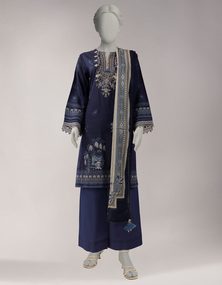 Lawn Multicolor Unstitched Suit - J. Junaid Jamshed