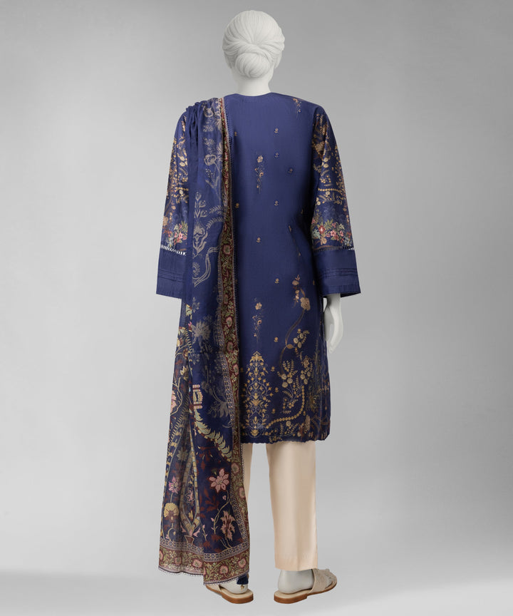 Liminal Blue Unstitched Suit - J. Junaid Jamshed