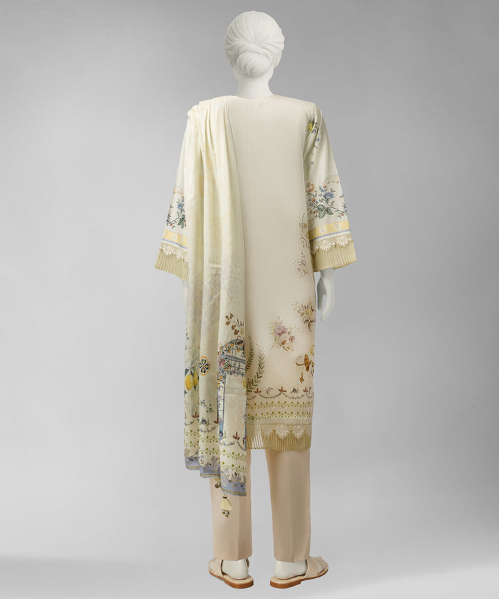 Liminal Off White Unstitched Suit - J. Junaid Jamshed