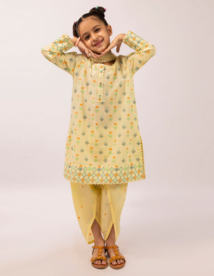 Lawn Yellow Stitched Suit - J. Junaid Jamshed