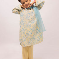 Dobby Yellow Stitched Suit - J. Junaid Jamshed