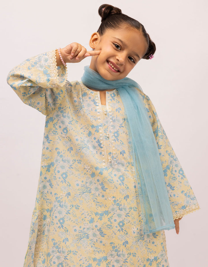 Dobby Yellow Stitched Suit - J. Junaid Jamshed