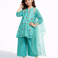 Lawn Green Stitched Suit - J. Junaid Jamshed