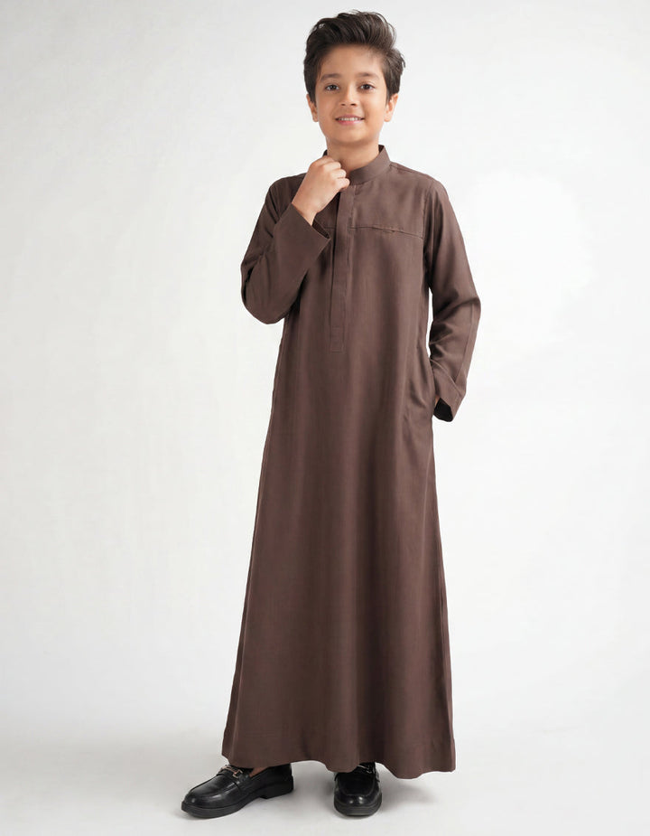 Blended Chocolate Brown Jubba - J. Junaid Jamshed