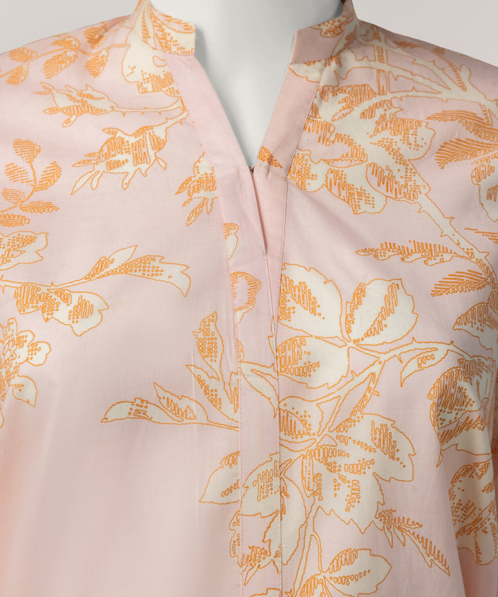 Lawn Peach Stitched Suit - J. Junaid Jamshed