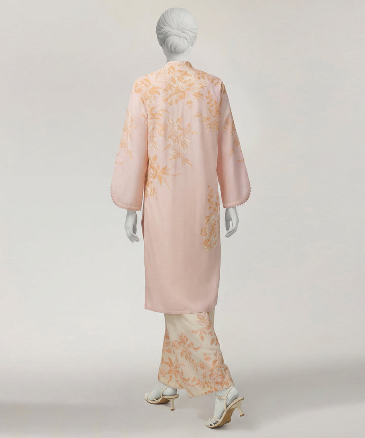 Lawn Peach Stitched Suit - J. Junaid Jamshed