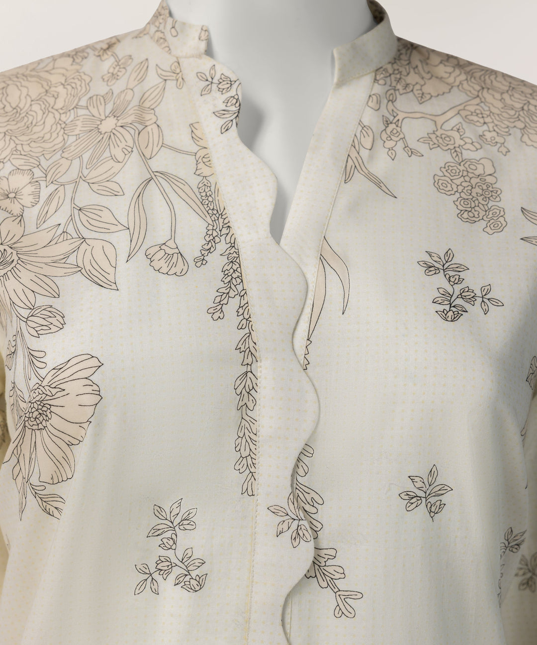Lawn Off White Stitched Suit - J. Junaid Jamshed