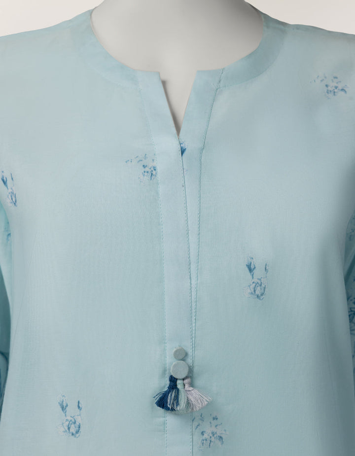 Lawn Sky Blue Stitched Suit - J. Junaid Jamshed