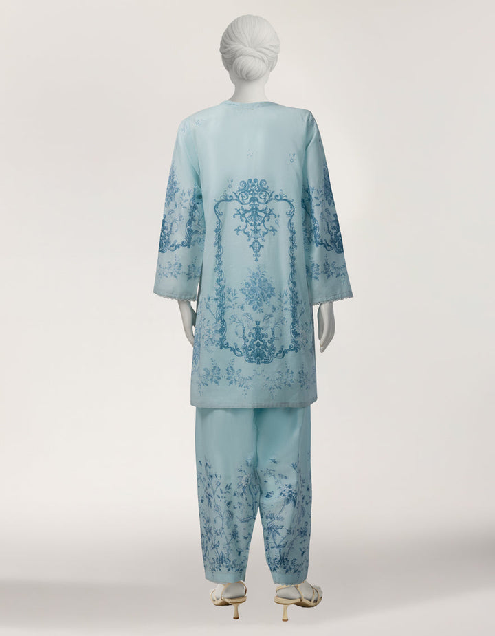 Lawn Sky Blue Stitched Suit - J. Junaid Jamshed