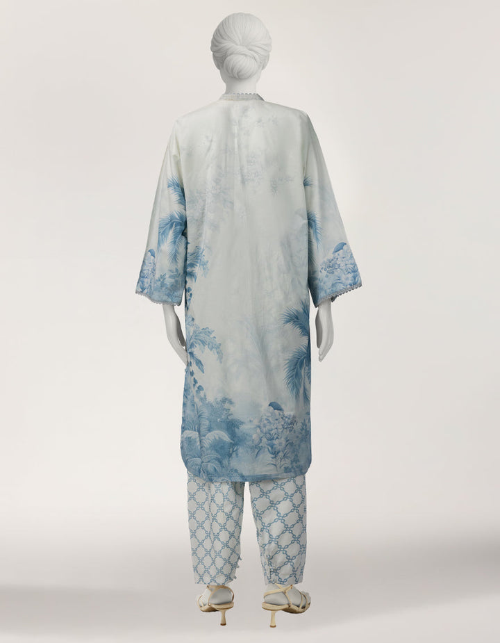 Lawn Off White Stitched Suit - J. Junaid Jamshed