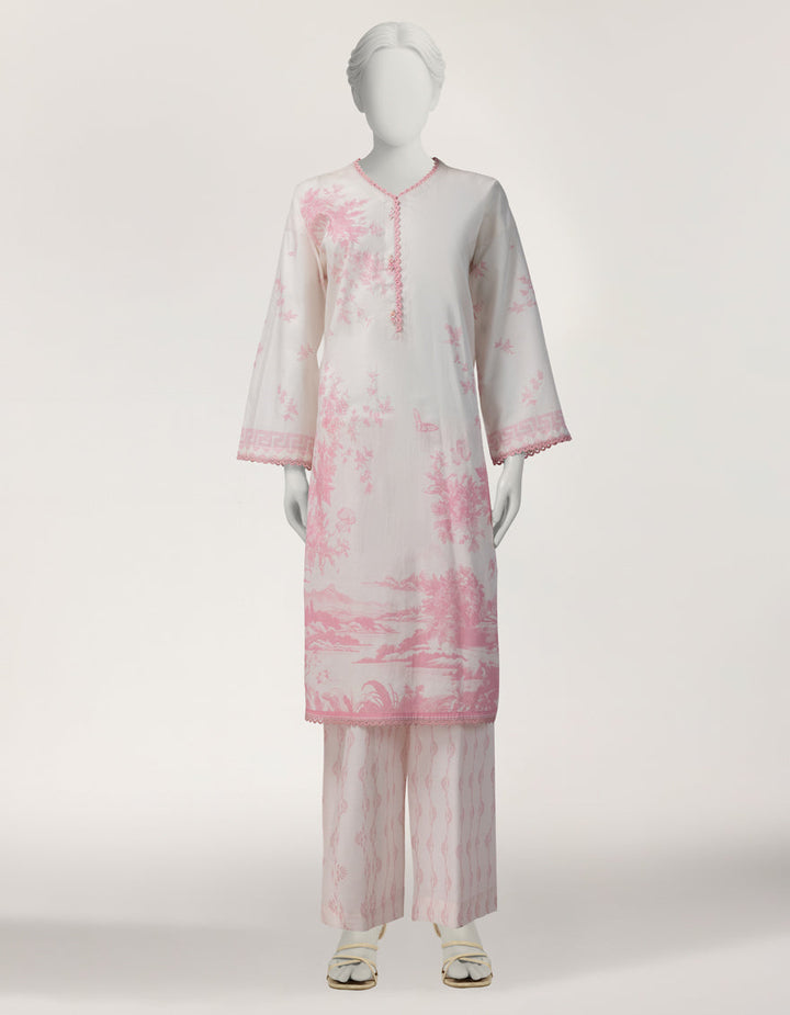 Lawn Light Pink Stitched Suit - J. Junaid Jamshed