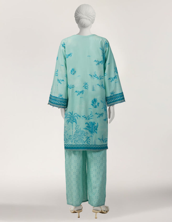 Lawn Sea Green Stitched Suit - J. Junaid Jamshed