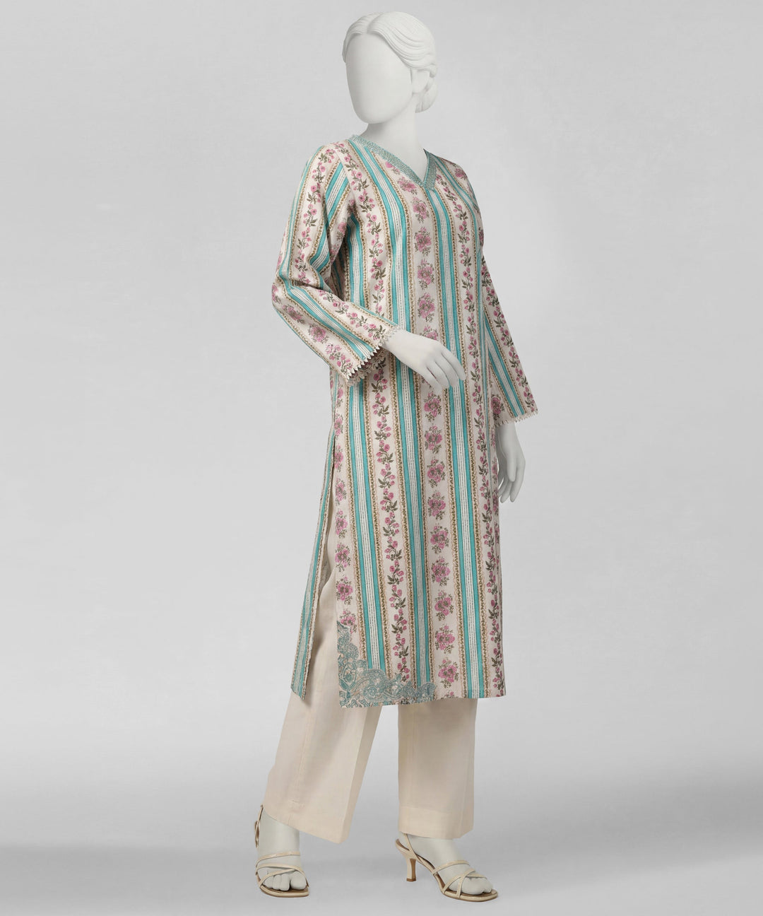 Lawn Multicolor Stitched Suit - J. Junaid Jamshed