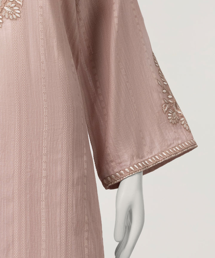 Jacquard Pink Stitched Suit - J. Junaid Jamshed