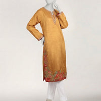 Raw Silk Golden Kurti - J. Junaid Jamshed