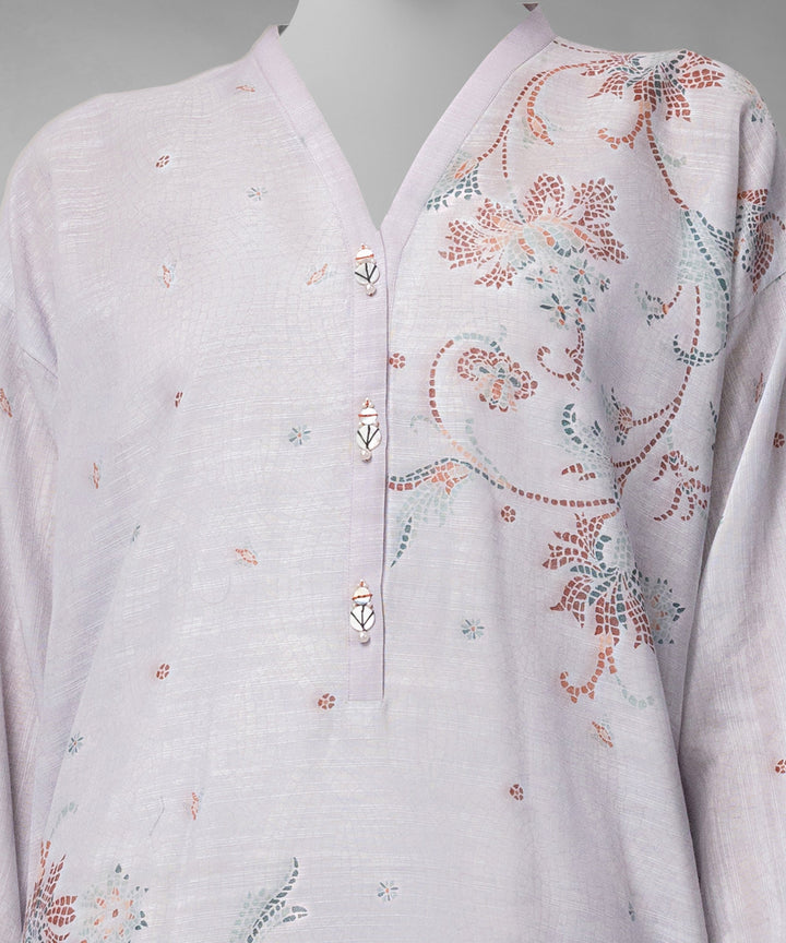 Light Khaddar Slub Lilac Unstitched Suit - J. Junaid Jamshed