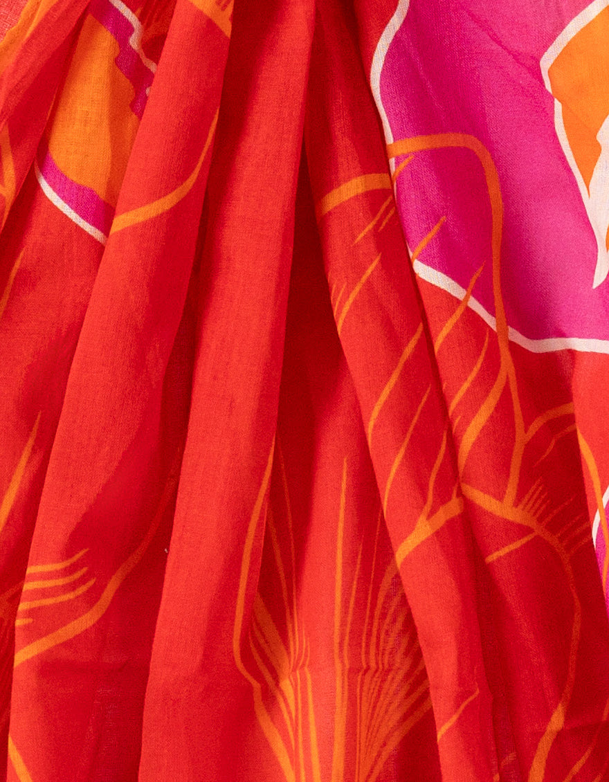 Lawn Red Dupatta - J. Junaid Jamshed