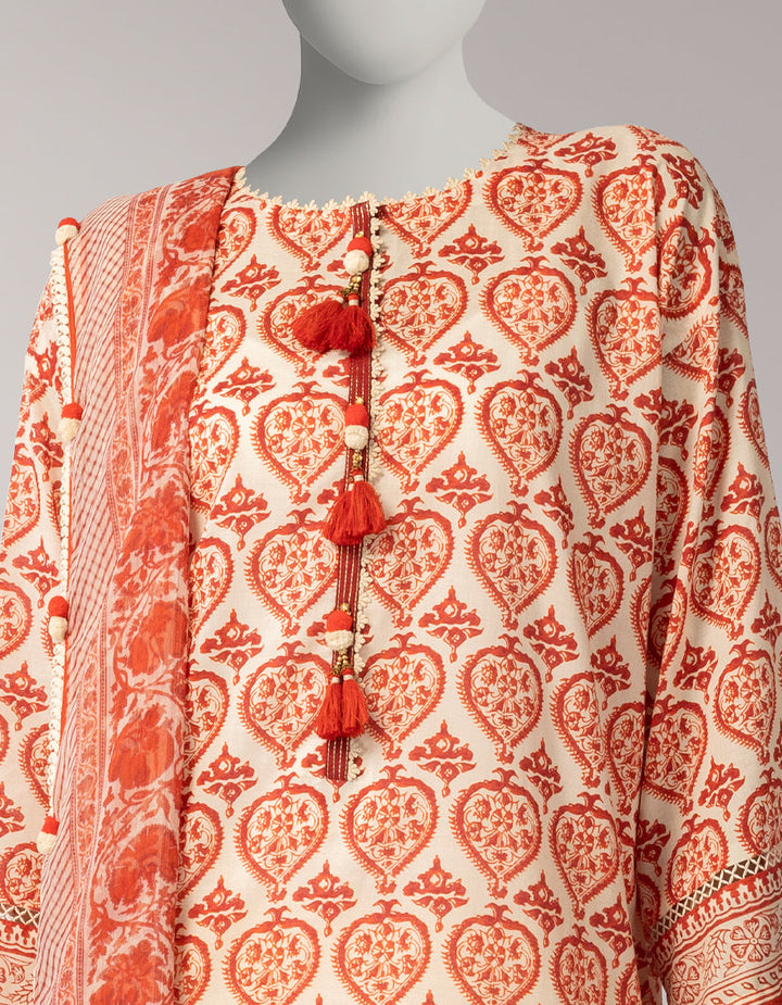 Lawn Multicolor Unstitched Suit - J. Junaid Jamshed