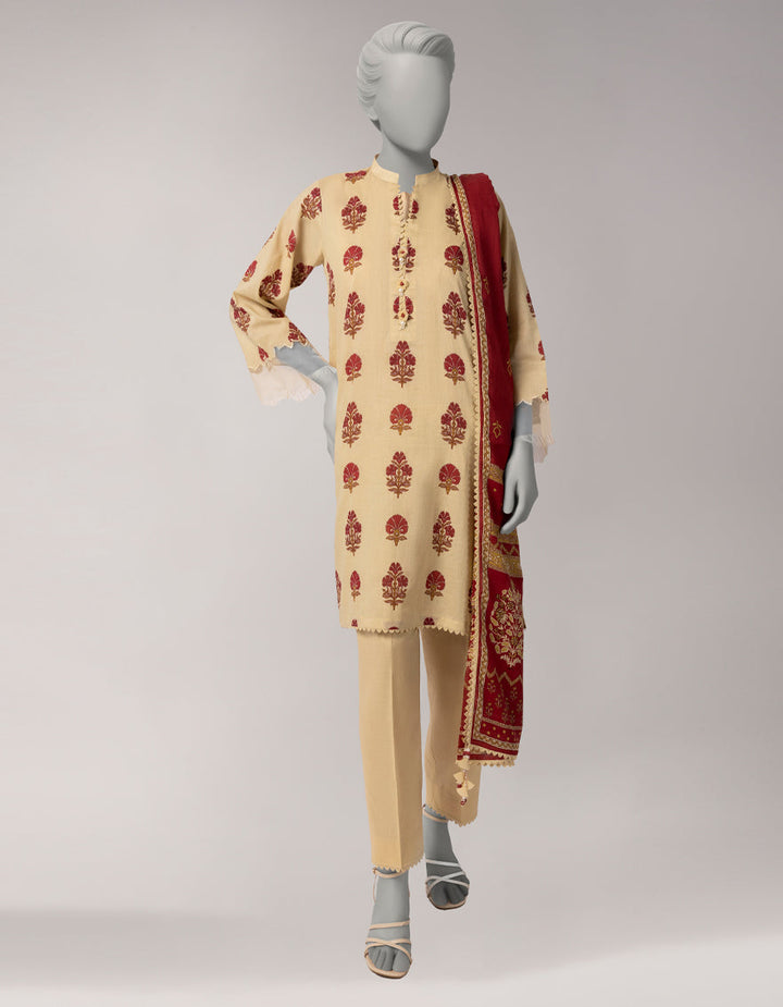 Lawn Multicolor Unstitched Suit - J. Junaid Jamshed