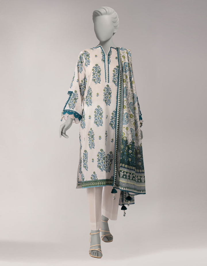 Lawn Multicolor Unstitched Suit - J. Junaid Jamshed
