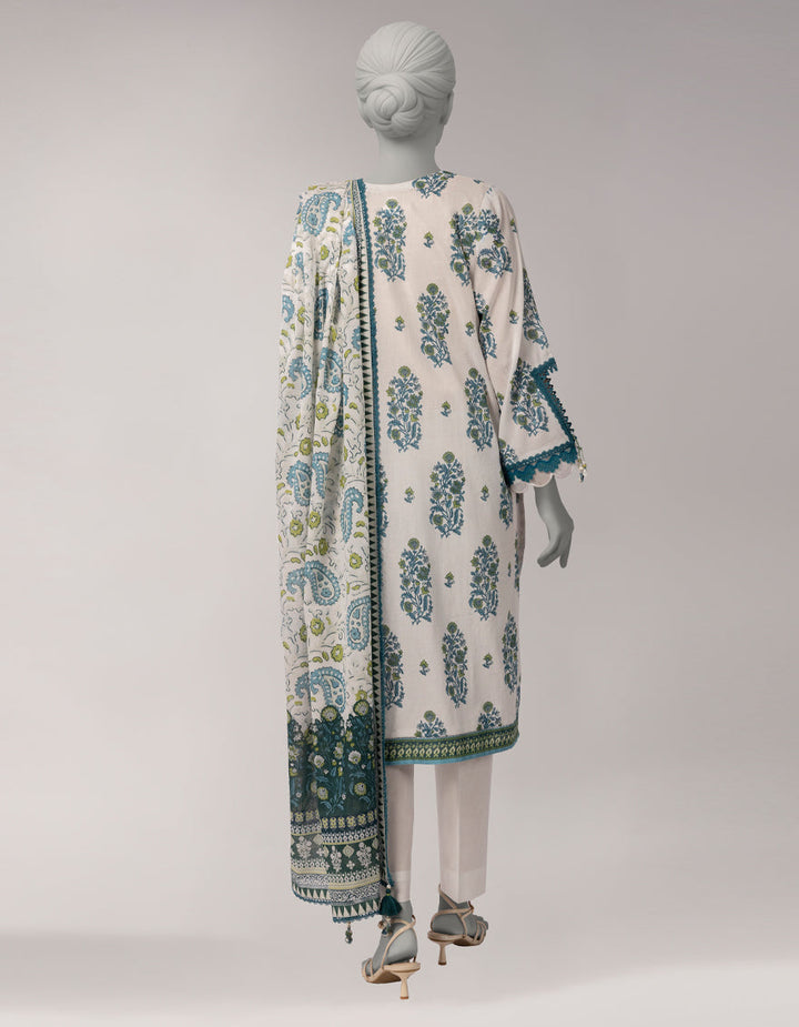 Lawn Multicolor Unstitched Suit - J. Junaid Jamshed