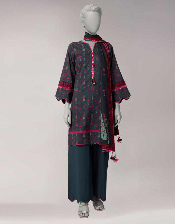 Lawn Multicolor Unstitched Suit - J. Junaid Jamshed