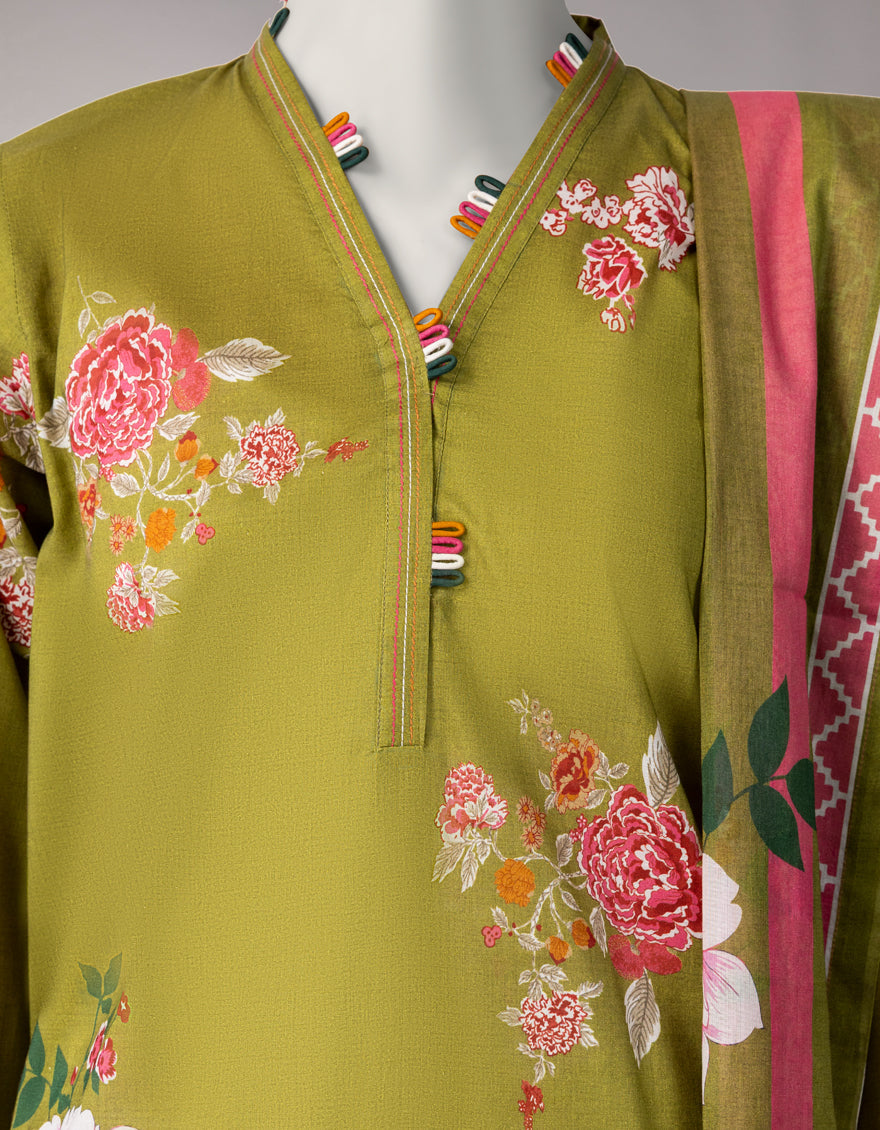 Lawn Multicolor Unstitched Suit - J. Junaid Jamshed