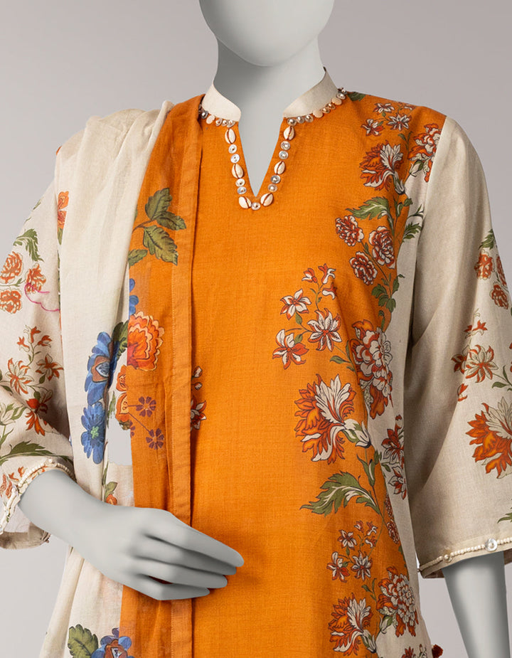 Lawn Multicolor Unstitched Suit - J. Junaid Jamshed