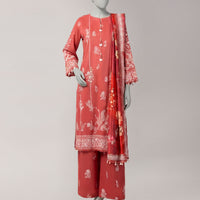 Lawn Pink Unstitched Suit - J. Junaid Jamshed