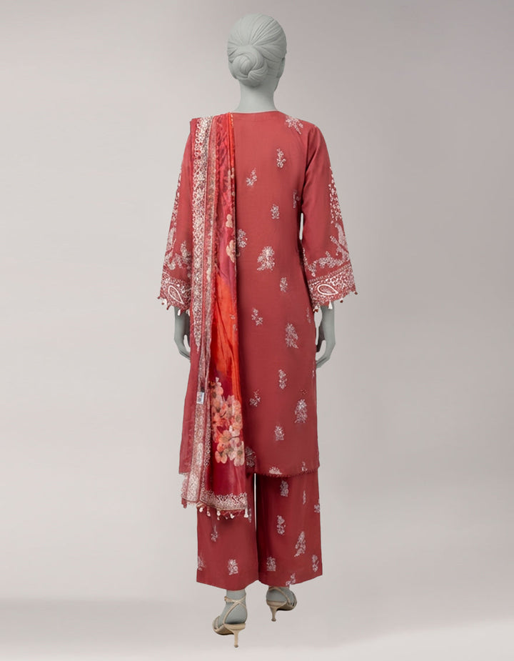 Lawn Pink Unstitched Suit - J. Junaid Jamshed
