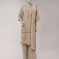 Jacquard Beige Unstitched Suit - J. Junaid Jamshed