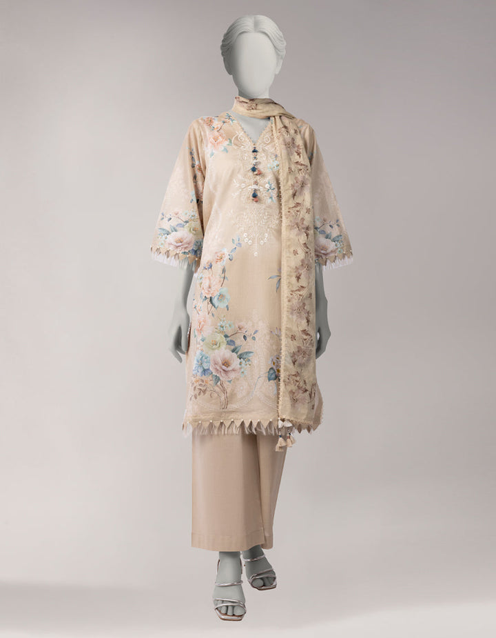 Lawn Multicolor Unstitched Suit - J. Junaid Jamshed