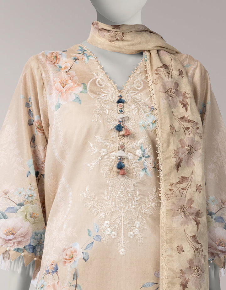 Lawn Multicolor Unstitched Suit - J. Junaid Jamshed