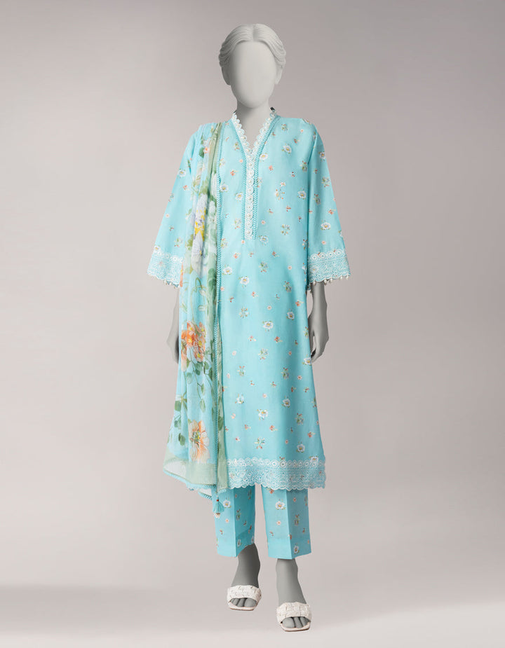 Lawn Multicolor Unstitched Suit - J. Junaid Jamshed