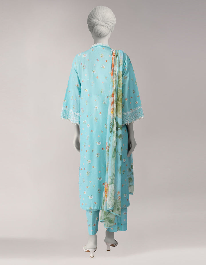 Lawn Multicolor Unstitched Suit - J. Junaid Jamshed